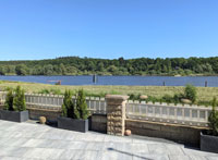 Terrasse der Ferienwohnung Artlenburg Fewo Artlenburg mit Elbblick